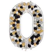 Silver Number (0) Foil Mosaic Frame, 52.5in